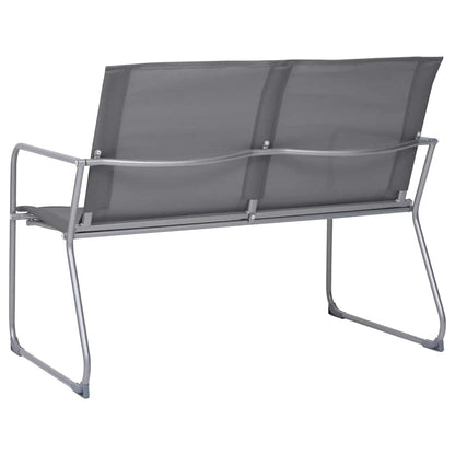 44351 vidaXL 4 Piece Garden Lounge Set Fabric & Steel Grey