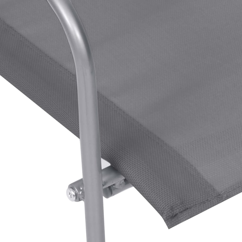 vidaXL Garden Set | Grey | Textilene fabric, Steel, Glass | Standard |  Durable
