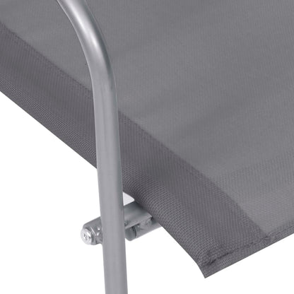 vidaXL Garden Set | Grey | Textilene fabric, Steel, Glass | Standard |  Durable