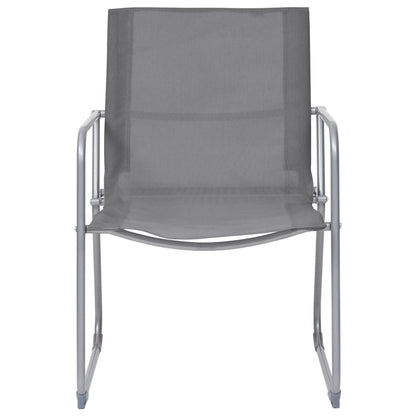 vidaXL Garden Set | Grey | Textilene fabric, Steel, Glass | Standard |  Durable