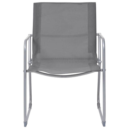 44351 vidaXL 4 Piece Garden Lounge Set Fabric & Steel Grey
