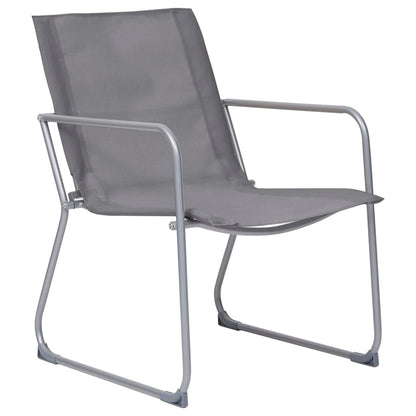 vidaXL Garden Set | Grey | Textilene fabric, Steel, Glass | Standard |  Durable