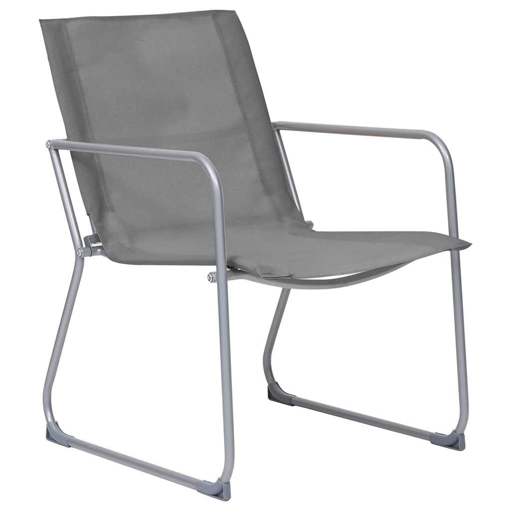 44351 vidaXL 4 Piece Garden Lounge Set Fabric & Steel Grey