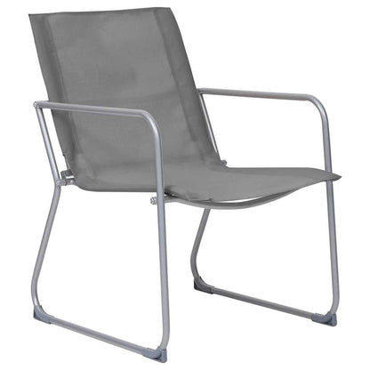44351 vidaXL 4 Piece Garden Lounge Set Fabric & Steel Grey