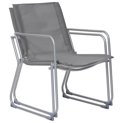 vidaXL Garden Set | Grey | Textilene fabric, Steel, Glass | Standard |  Durable