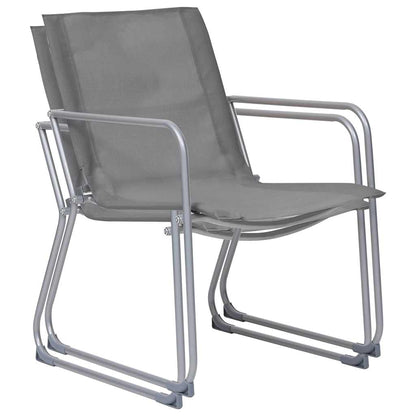 44351 vidaXL 4 Piece Garden Lounge Set Fabric & Steel Grey