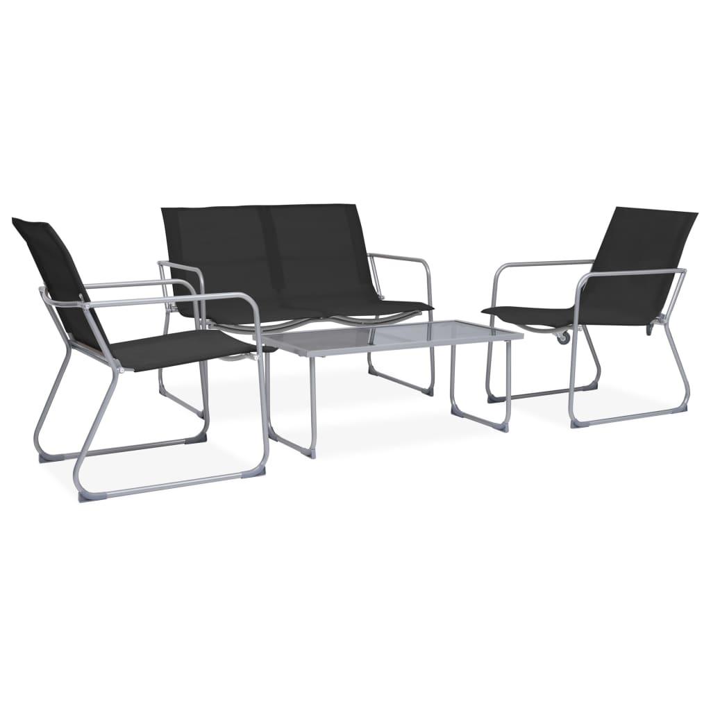 vidaXL Garden Set | Black | Textilene fabric and steel | Medium | Durable