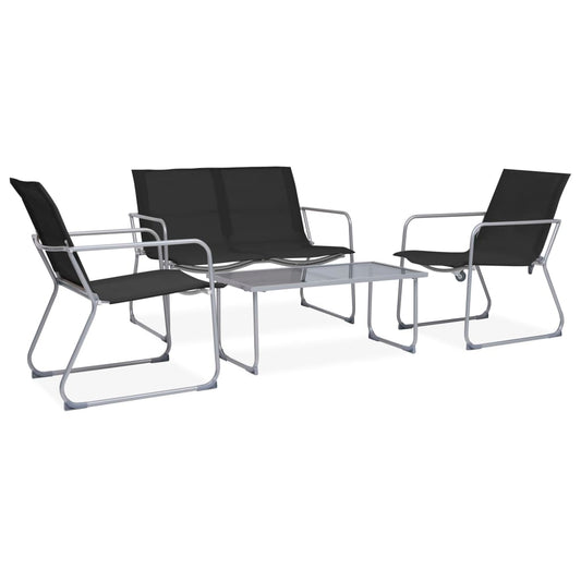 vidaXL Garden Set | Black | Textilene fabric and steel | Medium | Durable