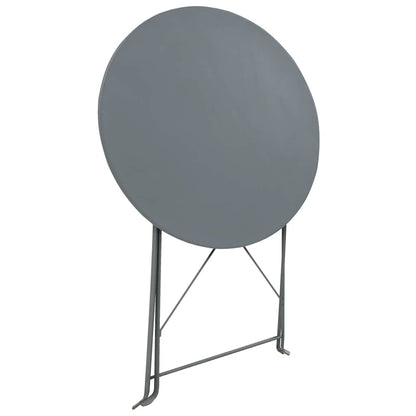 44355 vidaXL 3 Piece Bistro Set Steel Grey