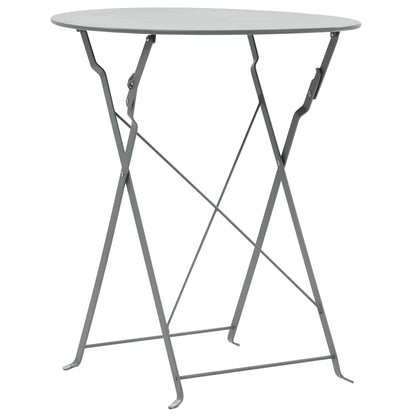 44355 vidaXL 3 Piece Bistro Set Steel Grey