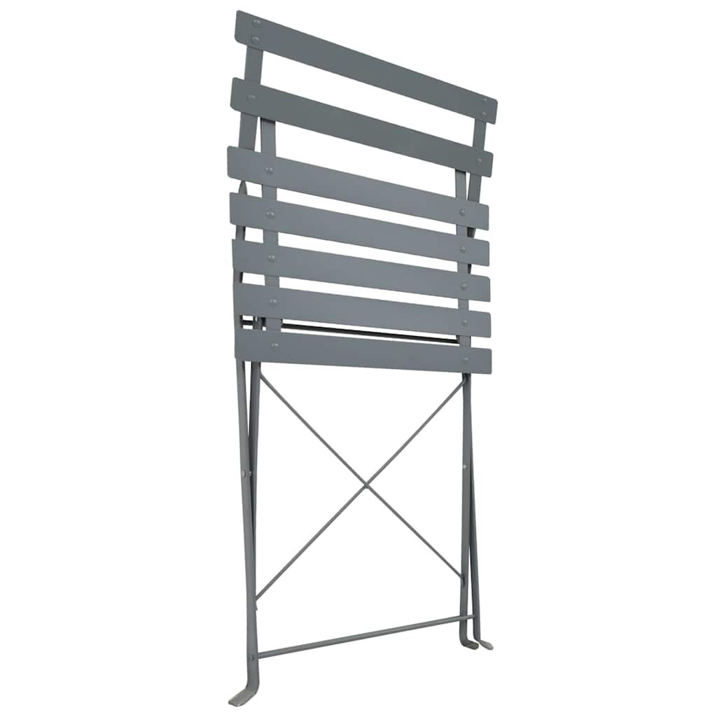 44355 vidaXL 3 Piece Bistro Set Steel Grey