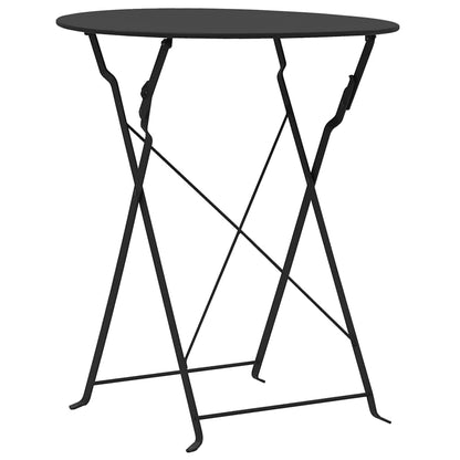 44356 vidaXL 3 Piece Bistro Set Steel Black