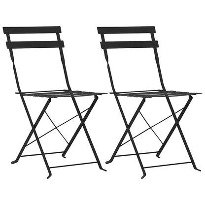 44356 vidaXL 3 Piece Bistro Set Steel Black