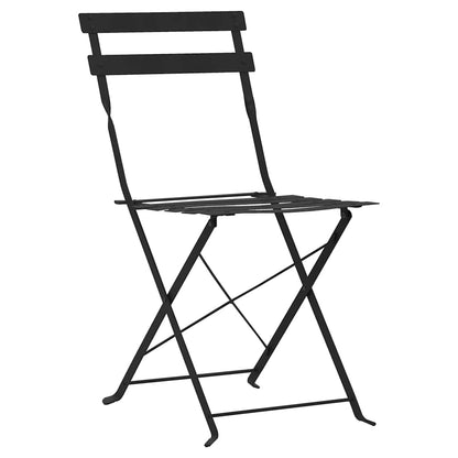 44356 vidaXL 3 Piece Bistro Set Steel Black