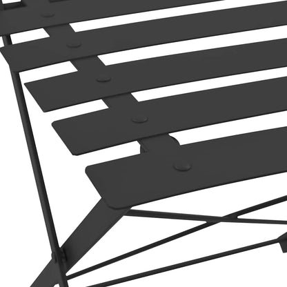 44356 vidaXL 3 Piece Bistro Set Steel Black