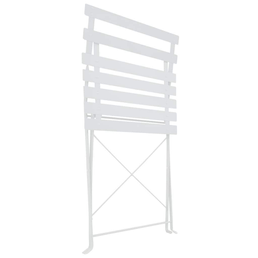 vidaXL Bistro Set | White | Powder-Coated Steel | Compact | Foldable