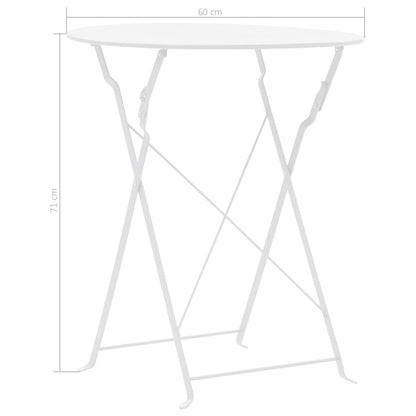 vidaXL 3 Piece Bistro Set Steel White