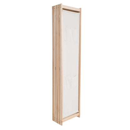 vidaXL 5-Panel Room Divider Cream 200x170x4 cm Fabric