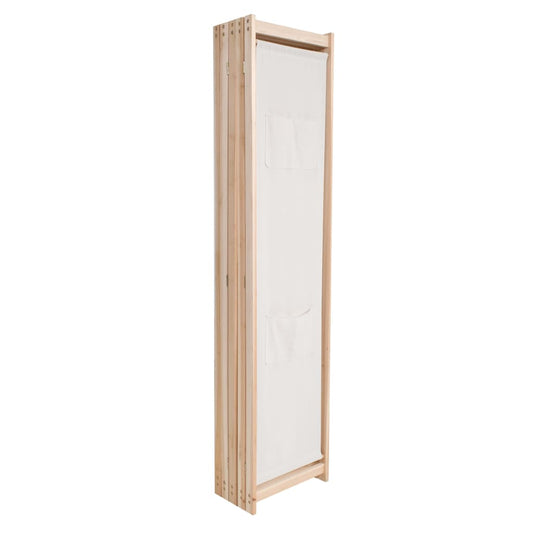 vidaXL 5-Panel Room Divider Cream 200x170x4 cm Fabric