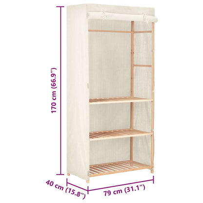 vidaXL 3-Tier Clothes Wardrobe 79x40x170 cm
