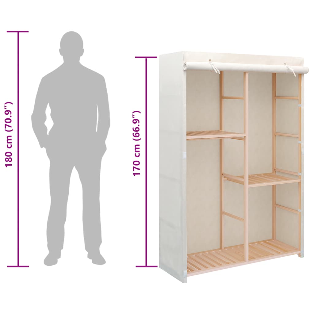 vidaXL Wardrobe | White | Solid fir wood | 110x40x170 cm | Wardrobe