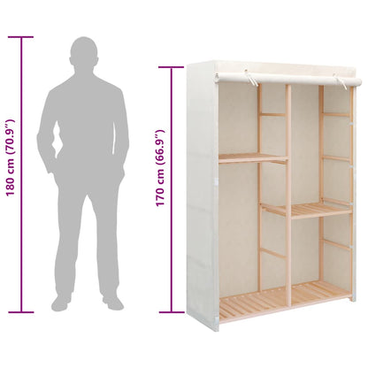 vidaXL Wardrobe | White | Solid fir wood | 110x40x170 cm | Wardrobe