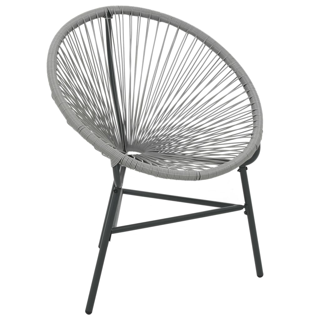 vidaXL Moon Chair | Grey | Polyethylene Rattan | Moon Chair | Round | Modern