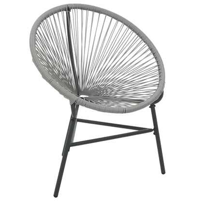 vidaXL Moon Chair | Grey | Polyethylene Rattan | Moon Chair | Round | Modern