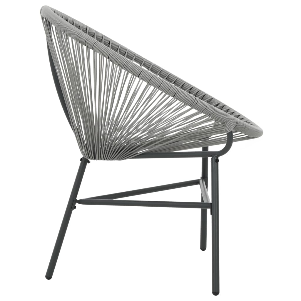 vidaXL Moon Chair | Grey | Polyethylene Rattan | Moon Chair | Round | Modern
