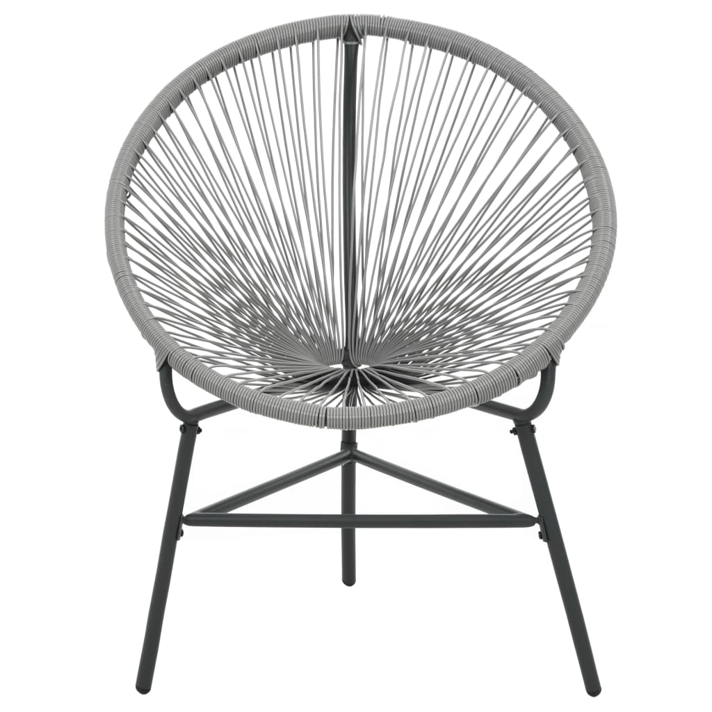 vidaXL Moon Chair | Grey | Polyethylene Rattan | Moon Chair | Round | Modern