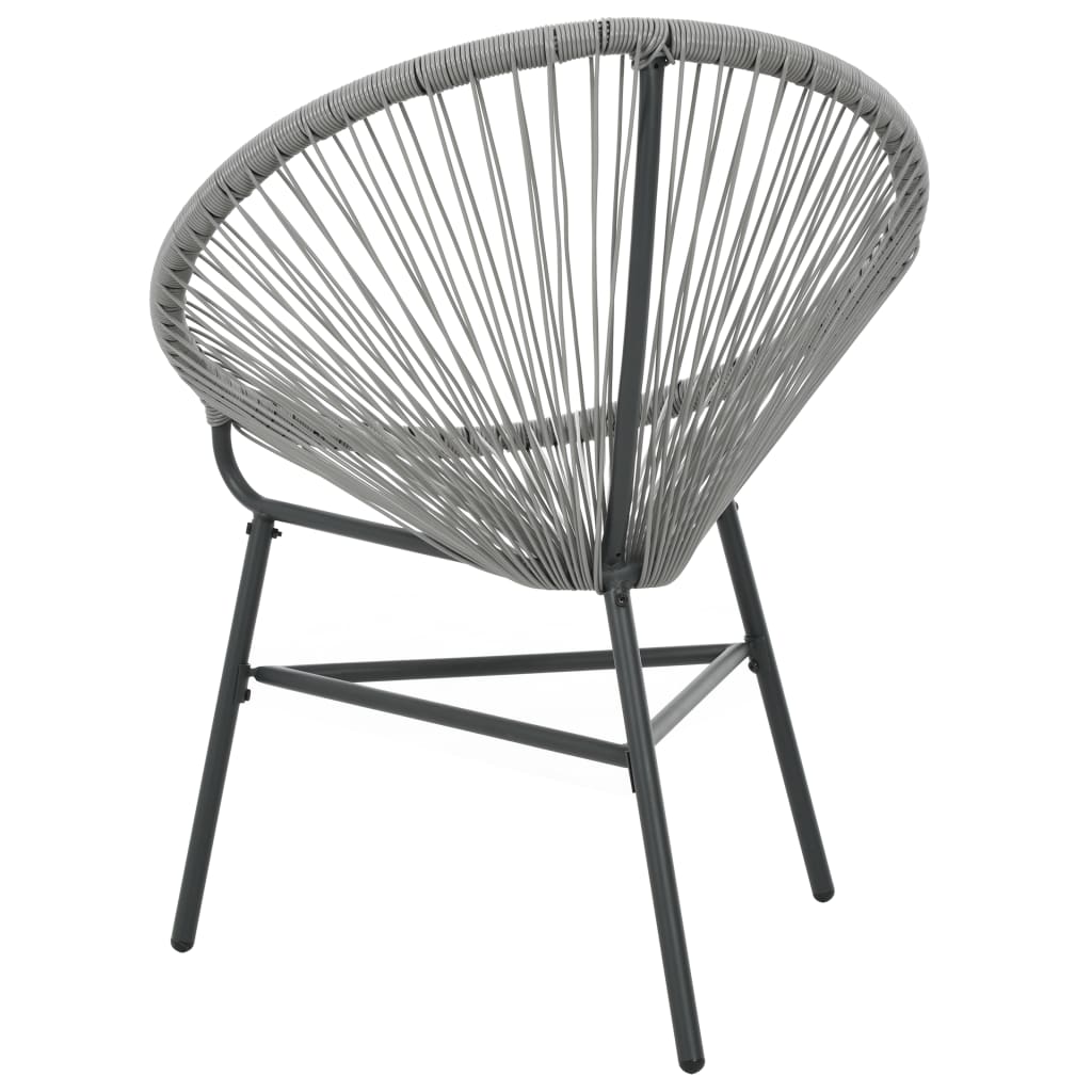 vidaXL Moon Chair | Grey | Polyethylene Rattan | Moon Chair | Round | Modern