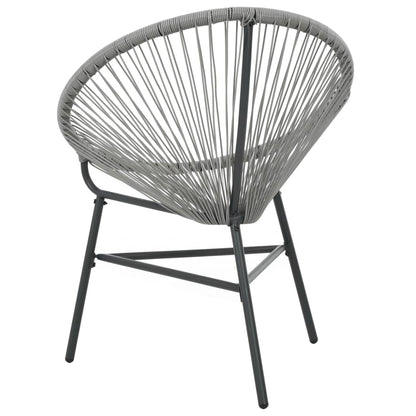 vidaXL Moon Chair | Grey | Polyethylene Rattan | Moon Chair | Round | Modern