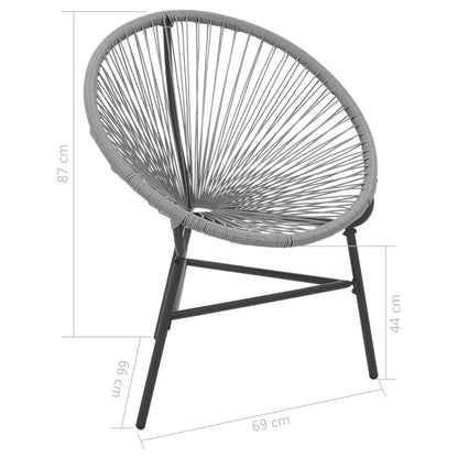 vidaXL Moon Chair | Grey | Polyethylene Rattan | Moon Chair | Round | Modern