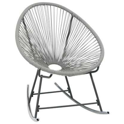 vidaXL Rocking Chair | Grey | Polyethylene rattan, powder-coated steel