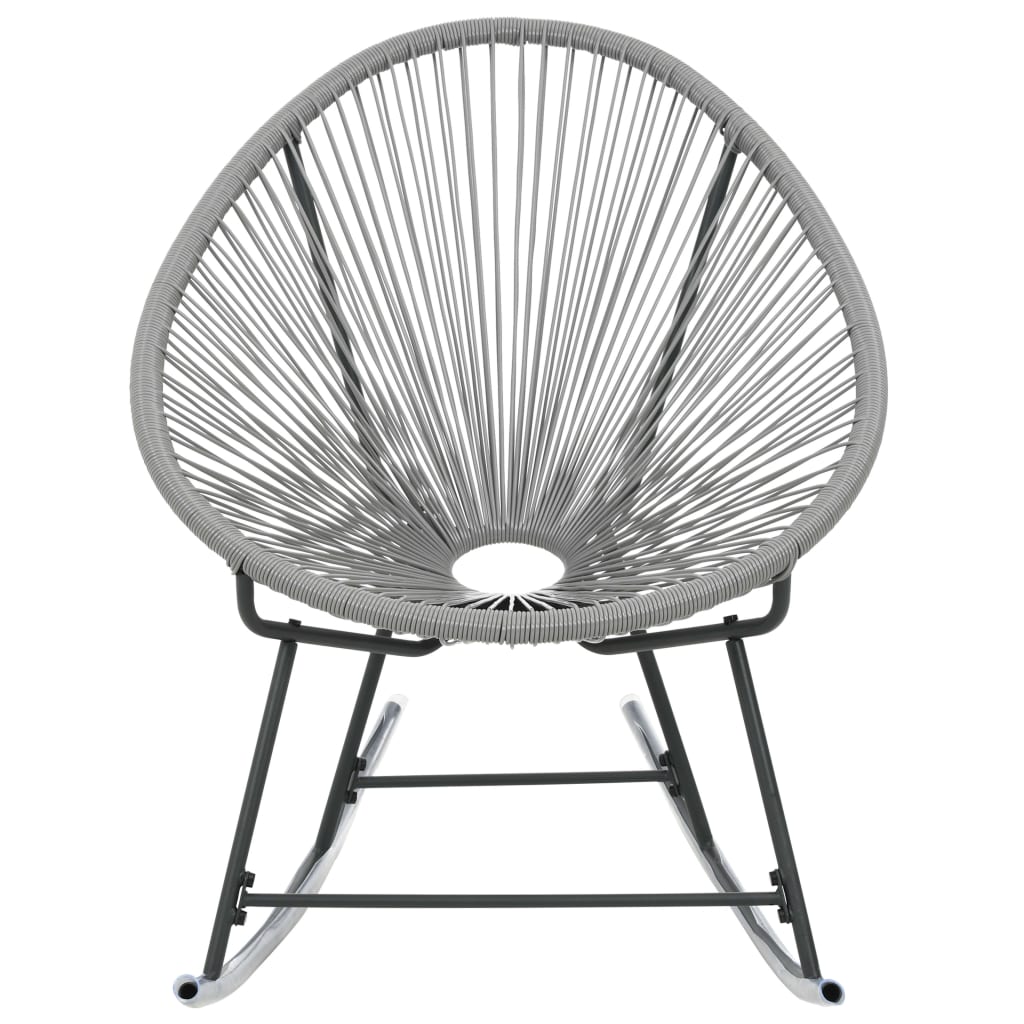 vidaXL Rocking Chair | Grey | Polyethylene rattan, powder-coated steel