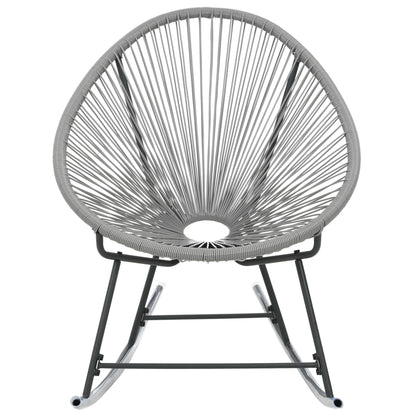 vidaXL Rocking Chair | Grey | Polyethylene rattan, powder-coated steel
