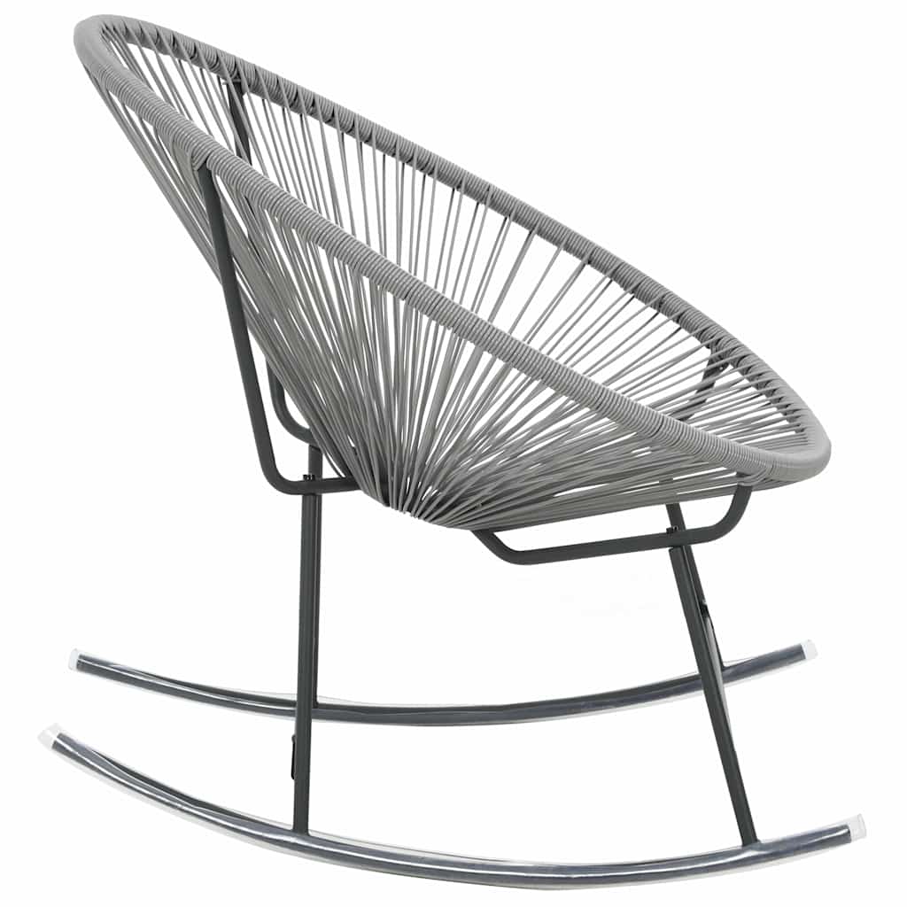 vidaXL Rocking Chair | Grey | Polyethylene rattan, powder-coated steel