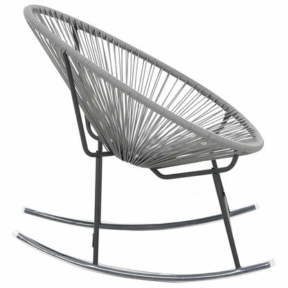 vidaXL Rocking Chair | Grey | Polyethylene rattan, powder-coated steel