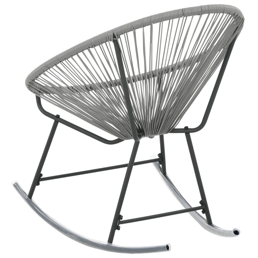 vidaXL Rocking Chair | Grey | Polyethylene rattan, powder-coated steel