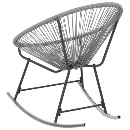 vidaXL Rocking Chair | Grey | Polyethylene rattan, powder-coated steel