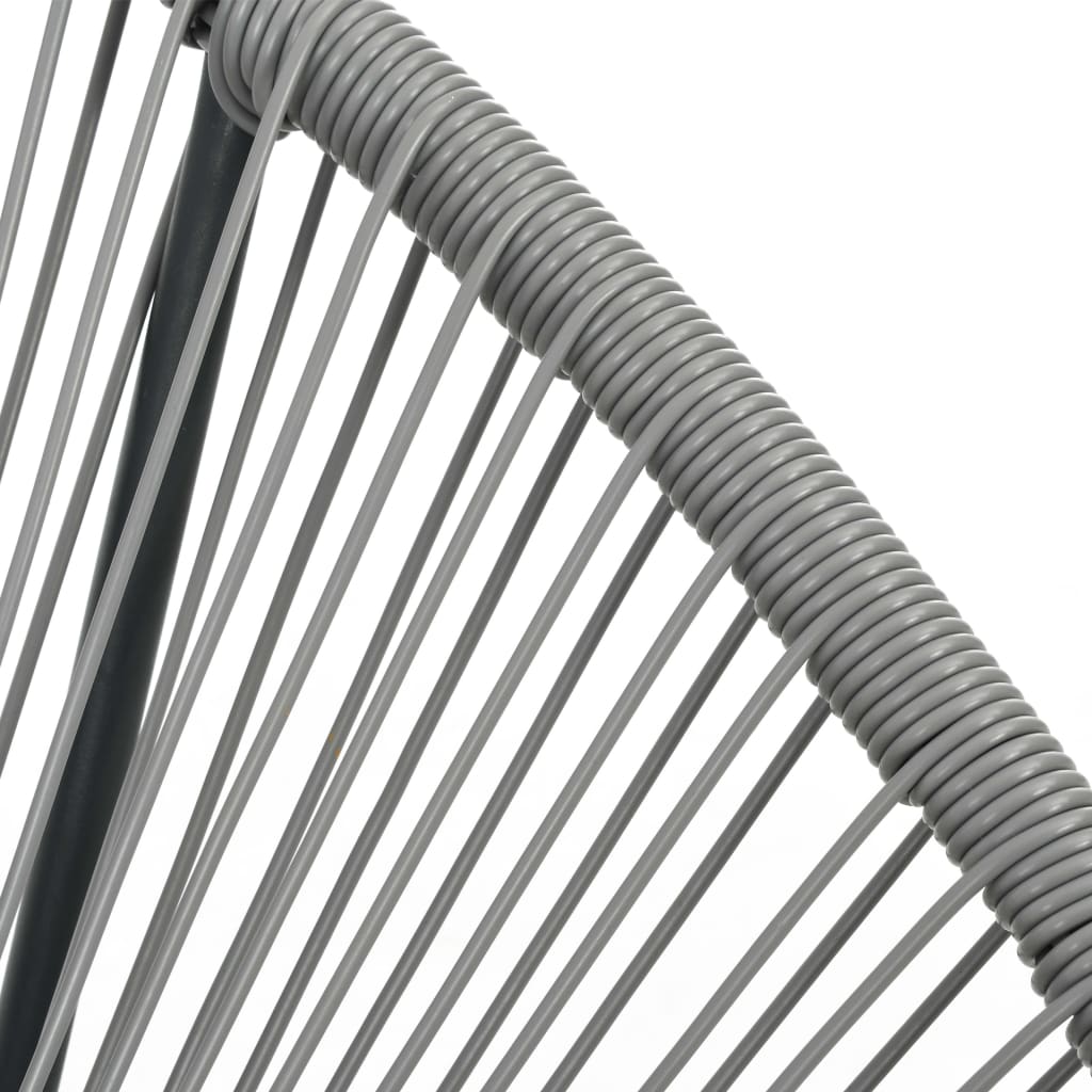 vidaXL Rocking Chair | Grey | Polyethylene rattan, powder-coated steel