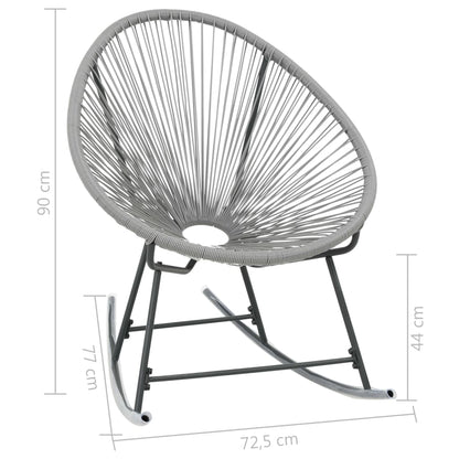 vidaXL Rocking Chair | Grey | Polyethylene rattan, powder-coated steel