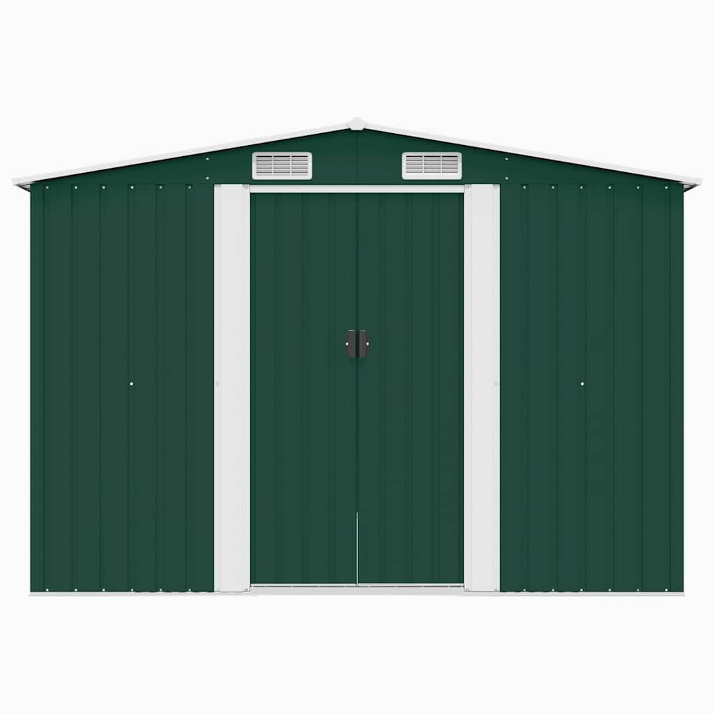 vidaXL Garden Shed 257x298x178 cm Metal Green