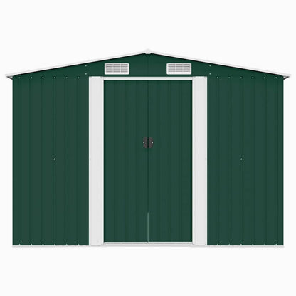 vidaXL Garden Shed 257x298x178 cm Metal Green