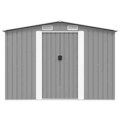 vidaXL Garden Shed | Grey | Galvanised Steel | Large | Sliding Components