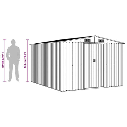 vidaXL Garden Shed 257x298x178 cm Metal Brown