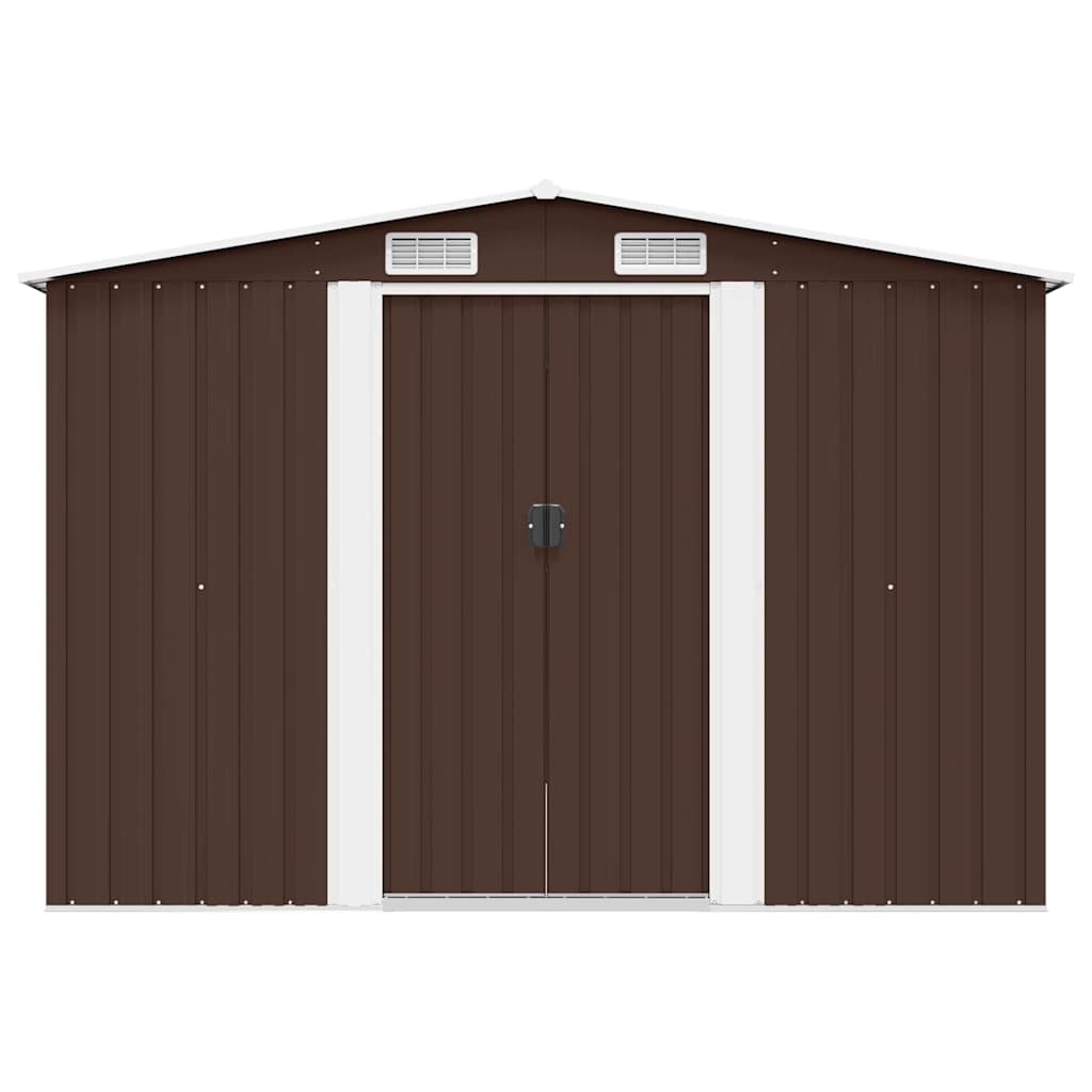 vidaXL Garden Shed 257x298x178 cm Metal Brown