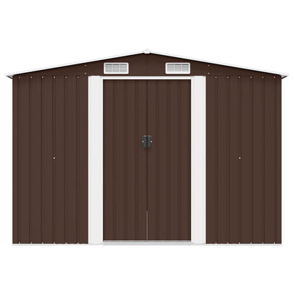 vidaXL Garden Shed 257x298x178 cm Metal Brown