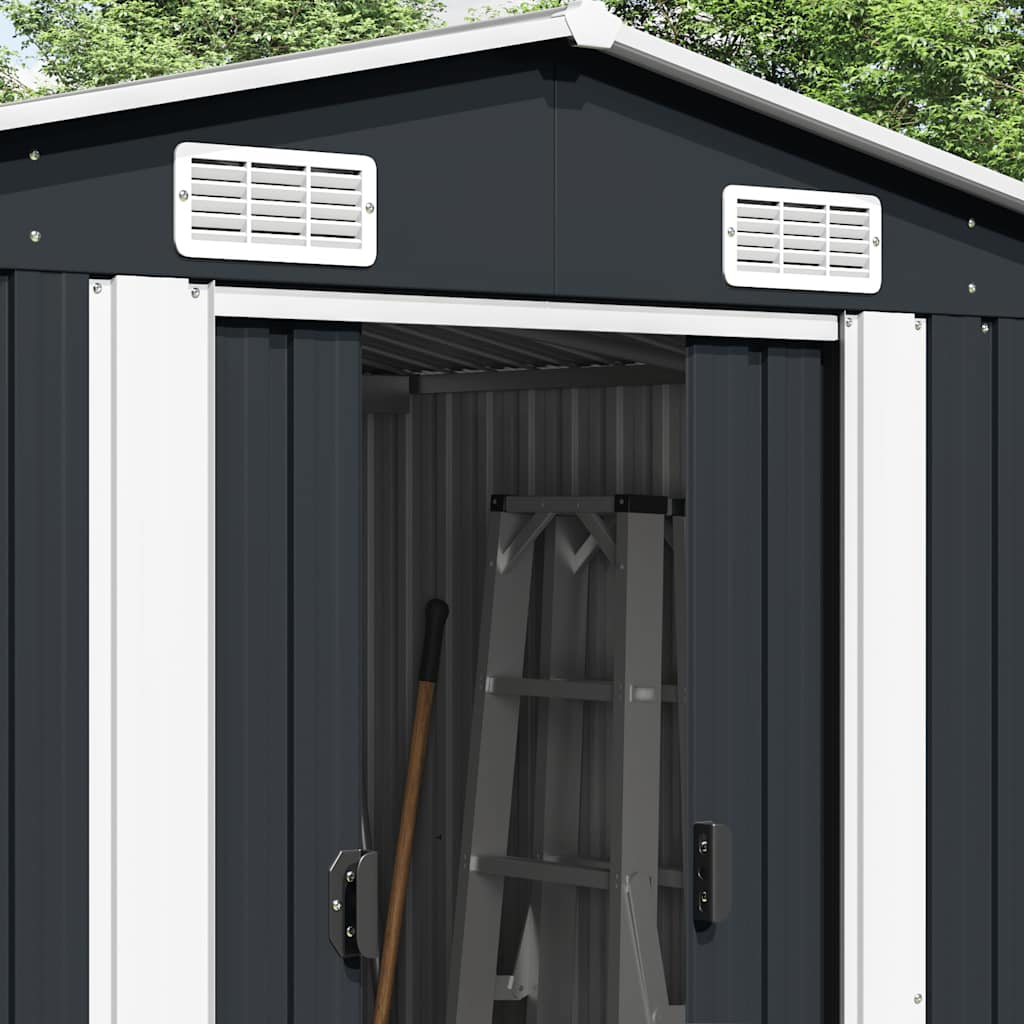 vidaXL Garden Shed | Anthracite | Galvanised Steel | Large | Garden Shed