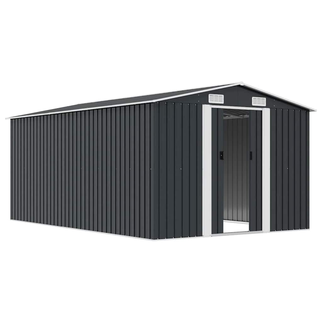 vidaXL Garden Shed | Anthracite | Galvanised Steel | Large | Garden Shed